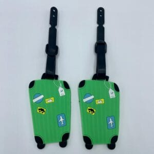 זוג תגים מעוצבים מזוודות בצבעים