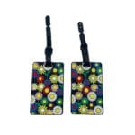 זוג תגים מעוצבים פרחים