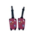 זוג תגים מעוצבים מזוודות בצבעים