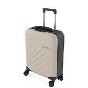 מזוודה קטנה עליה למטוס FLEX 360 SPINNER – המזוודה המתקפלת הדקה ביותר בעולם 21' של מותג המזוודות החכמות Rollink