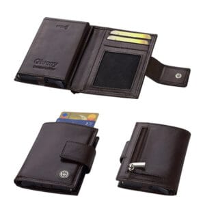 ארנק בטיחות RFID + NFC מעור שולף כרטיסי אשראי ותא לשטרות מבית המותג גבעוני