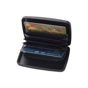 ארנק בטיחות RFID + NFC קשיח דמוי עור יוקרתי 7 תאים לכרטיסים מבית המותג גבעוני - צבע שחור