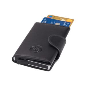 ארנק בטיחות RFID + NFC דמוי עור יוקרתי שולף כרטיסי אשראי ותא לשטרות מבית המותג גבעוני - צבע שחור