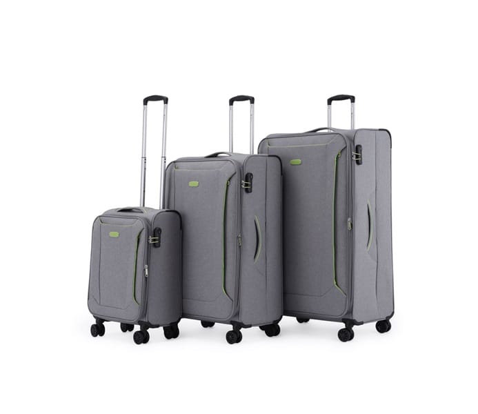 סט 3 מזוודות בד מבית המותג היוקרתי Tesla דגם San Francisco- אפור