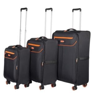 סט מזוודות בד קלות משקל TESLA Malibu- שחור