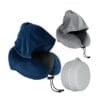 "MEMORY FOAM" כרית נסיעות לצוואר מרופדת עם קפוצ'ון בתיק PVC קשיח עגול