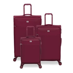 סט מזוודות בד קלות 3 יח' 30-25-20 מבית IT Luggage דגם Lustrous Luxe-יין