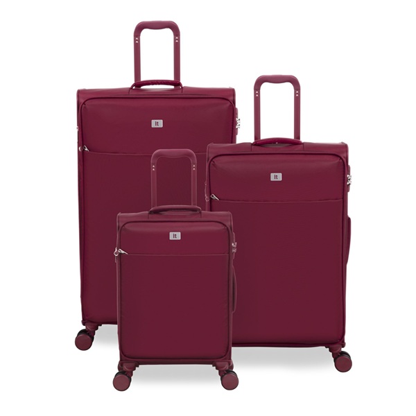סט מזוודות בד קלות 3 יח' 30-25-20 מבית IT Luggage דגם Lustrous Luxe-יין