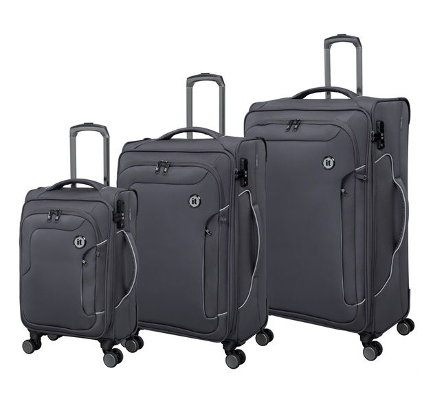 סט מזוודות בד קלות 3 יח' 30-25-20 מבית IT Luggage דגם TELEPORTED- אפור1 סט מזוודות בד קלות 3 יח' 30-25-20 מבית IT Luggage דגם TELEPORTED- אפור1
