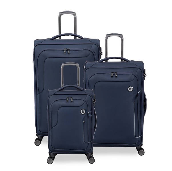 סט מזוודות בד קלות 3 יח' 30-25-20 מבית IT Luggage דגם TELEPORTED- נייבי סט מזוודות בד קלות 3 יח' 30-25-20 מבית IT Luggage דגם TELEPORTED- נייבי