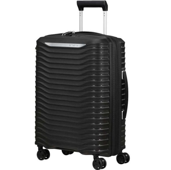 מזוודה קטנה טרולי עליה למטוס 20'' אינץ' מתרחבת וחזקה דגם Upscape מותג Samsonite - שחור