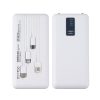 פאוור בנק סוללת גיבוי 10,000mAh הכולל 4 כבלים נשלפים 2 פנסי לד וצג דיגיטלי