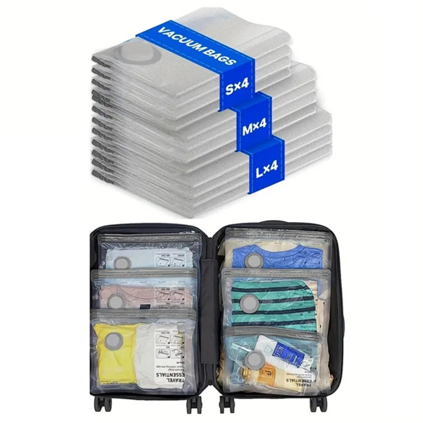 סט 12 שקיות ואקום לנסיעות- 12 pcs vacuum bags מותג Travel Tech-1 סט 12 שקיות ואקום לנסיעות- 12 pcs vacuum bags מותג Travel Tech-1