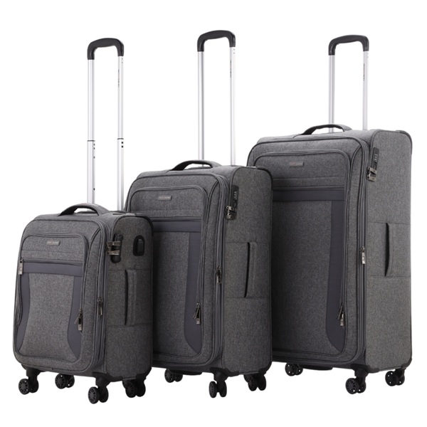 סט 3 מזוודות בד פרימיום Swiss Chamonix= אפור סט 3 מזוודות בד פרימיום Swiss Chamonix= אפור
