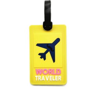 תגים לנסיעה WORLD TRAVELER- צהוב