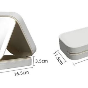 תיק איפור קטן לנסיעות עם מראת LED – נרתיק איפור נייד ומואר, מושלם לנערות ולנשים
