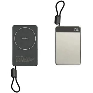 פאוור בנק סוללת גיבוי מתכתי 10,000mAh עם מטען אלחוטי